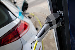 Electric car on charching station