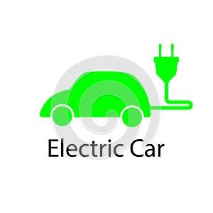 Electric car charger plug icon vector, filled flat sign, EV car, Green hybrid vehicles charging point logotype, Symbol, logo