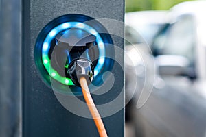 Electric car charging, battery charger socket