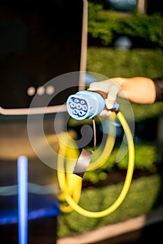 Electric car charging connector