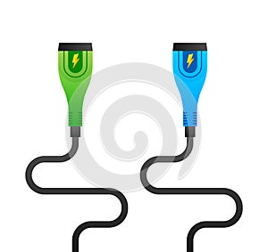 Electric car charging plug. Charger connector. EV station