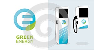 Electric Car Charging Station Green Energy Banner