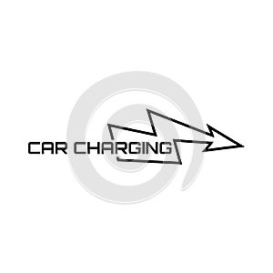 Electric car charging station icon isolated on white background