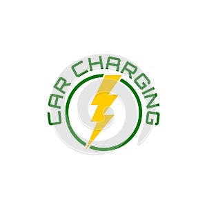 Electric car charging station icon isolated on white background