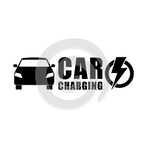 Electric car charging station icon isolated on white background