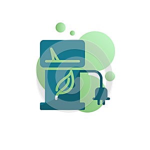 Electric car charging station icon vector