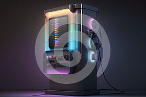 electric car charging station with rotating lights and beeping noises photo