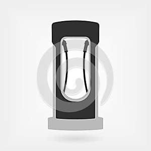 Electric car charging station vector icon. Flat illustration