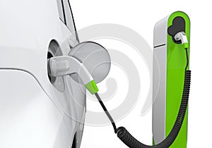 Electric Car in Charging Station