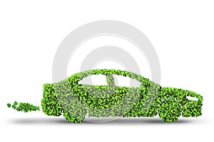 The electric car concept in green environment concept - 3d rendering