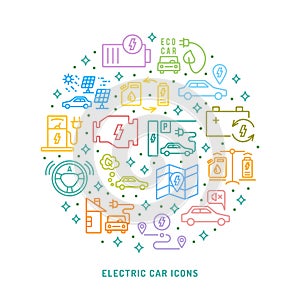 Electric car conceptual background