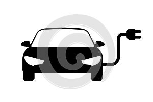 Electric car. Electrical charging station symbol. Electric vehicle charging station road sign â€“ vector