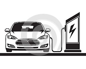 Electric car and filling station