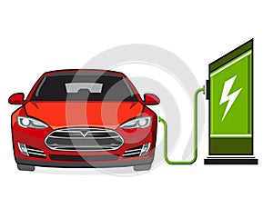 Electric car and filling station