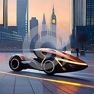 Electric car of the future - ai generated image