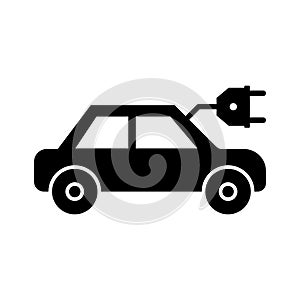 Electric car glyph vector icon which can easily modify or edit