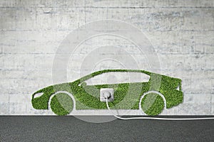 Electric car and green eco-friendly recharge concept