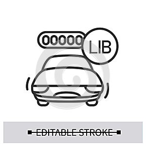 Electric car icon with charged lithium ion battery vector illustration