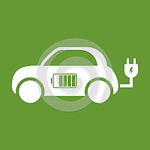 Electric car icon. illustration. E-car sign