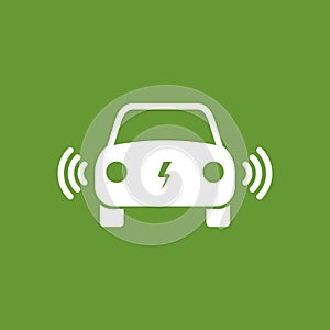 Electric car icon. illustration. E-car sign