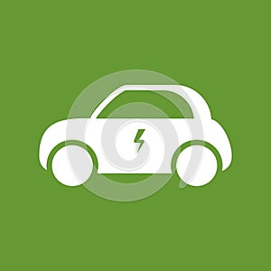 Electric car icon. illustration. E-car sign