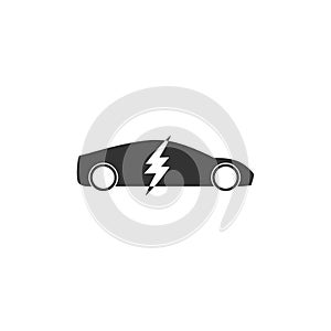 Electric car icon in simple design. Vector illustration