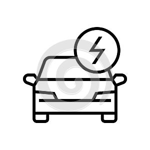 Electric car icon symbol, EV car, Green hybrid auto charging point logotype