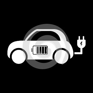 Electric car icon. vector illustration. E-car sign