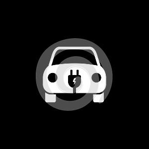 Electric car icon. vector illustration. E-car sign