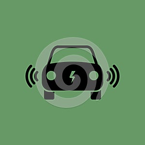 Electric car icon. vector illustration. E-car sign