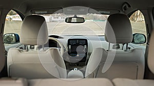 Electric car interior.