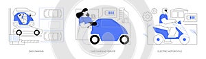 Electric car isolated cartoon vector illustrations se