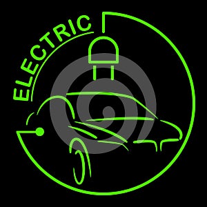 Electric Car Logo. Eco Vehicles Symbol. Ecological Transport Icon. Vector illustration
