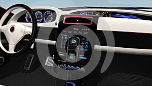 Electric car multimedia console UI interface demonstration