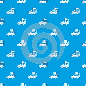 Electric car pattern vector seamless blue