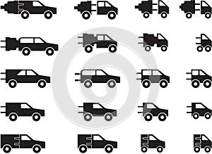 Electric car pictogram`s