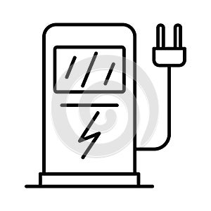 Electric car recharge station icon, outline style