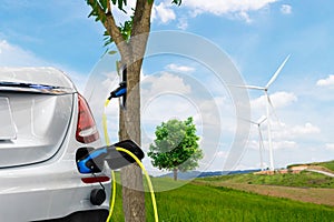 Electric car renewable cean energy the future photo