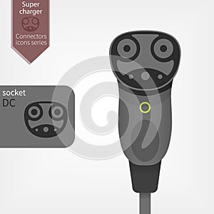 Electric car supercharging connector. Ev charger USA