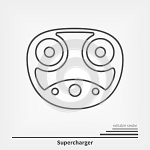 Electric car supercharging plug line icon. Ev charger USA