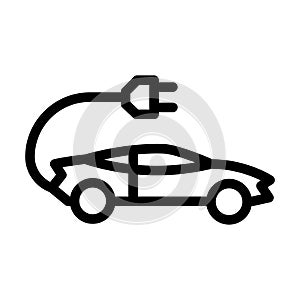 Electric Car Vector Thick Line Icon For Personal And Commercial Use