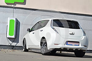 Electric cars on charge station
