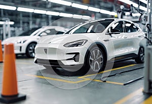 Electric Cars on Production Line