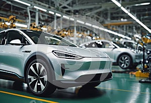 Electric Cars on Production Line