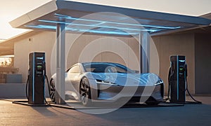 Electric charging stations. Refueling for electric vehicles