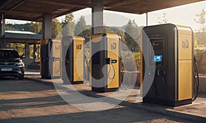 Electric charging stations. Refueling for electric vehicles