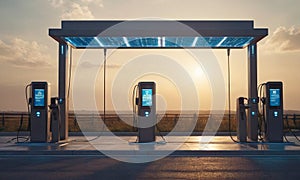 Electric charging stations. Refueling for electric vehicles
