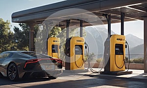 Electric charging stations. Refueling for electric vehicles