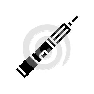 electric cigarette nicotine glyph icon vector illustration