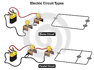 Electric circuit types infographic diagram